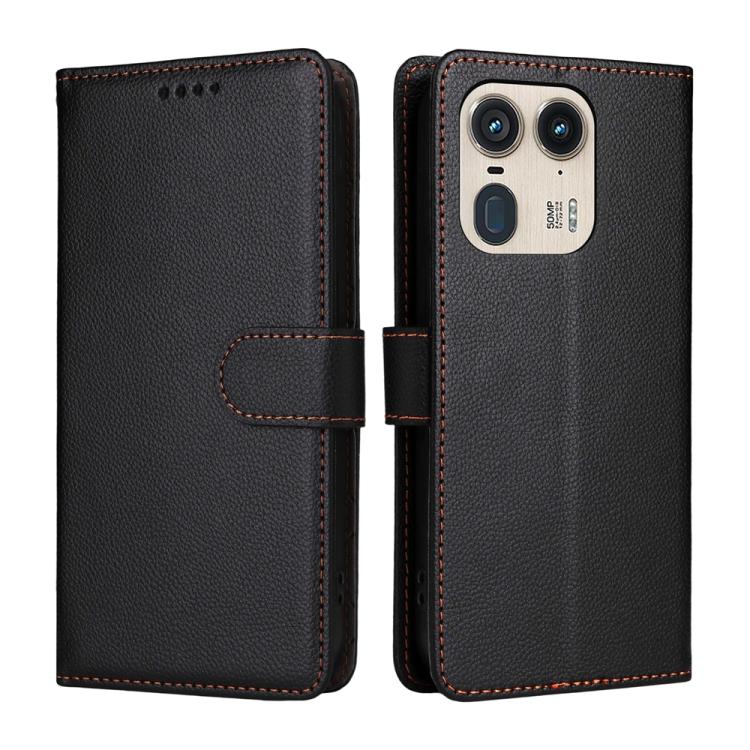 For Motorola Edge 50 Ultra / Moto X50 Ultra Litchi Texture RFID Blocking 3-Card Wallet Leather Phone Case