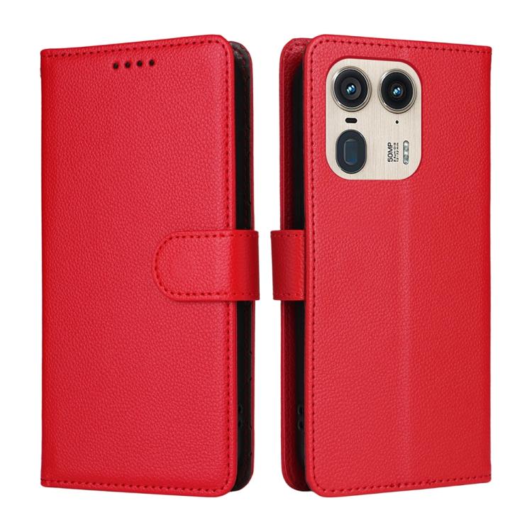 For Motorola Edge 50 Ultra / Moto X50 Ultra Litchi Texture RFID Blocking 3-Card Wallet Leather Phone Case