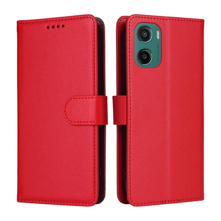 For Motorola Moto G05 / Moto E15 Litchi Texture RFID Blocking 3-Card Wallet Leather Phone Case