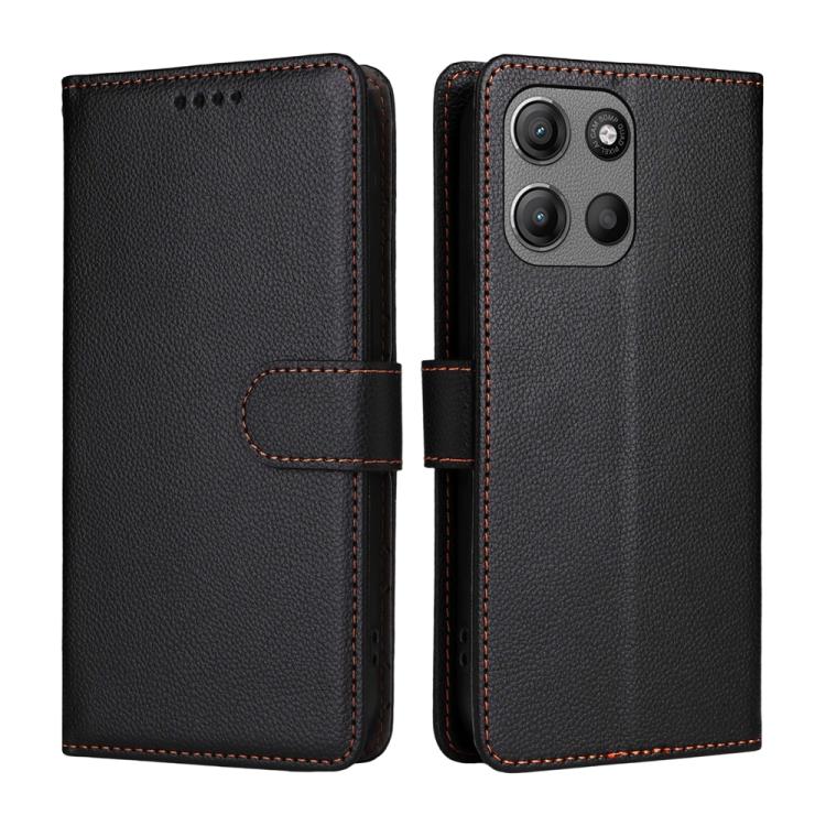 For Motorola Moto G15 / G15 Power Litchi Texture RFID Blocking 3-Card Wallet Leather Phone Case