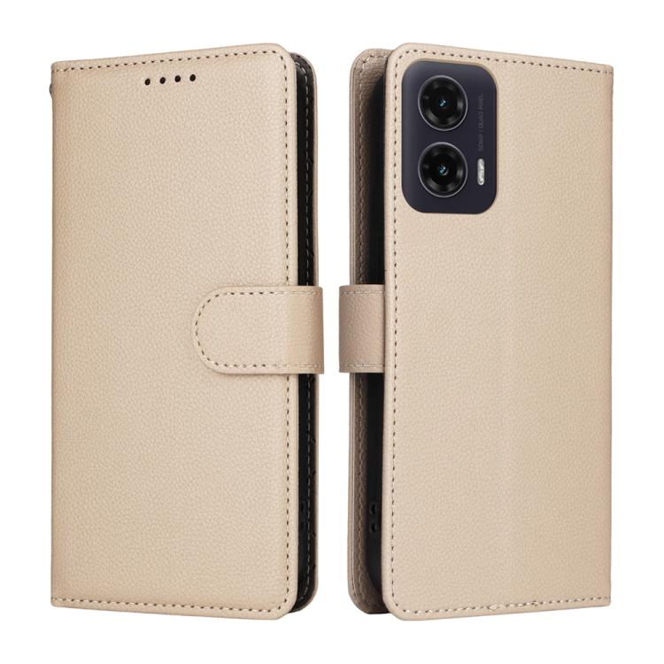 For Motorola Moto G35 5G Litchi Texture RFID Blocking 3-Card Wallet Leather Phone Case
