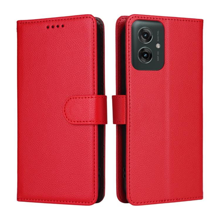 For Motorola Moto G55 5G Litchi Texture RFID Blocking 3-Card Wallet Leather Phone Case