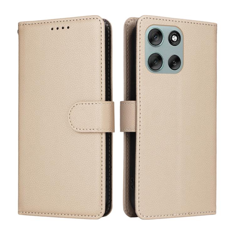 For Motorola Moto G56 5G / G66j 5G / G66y 5G Litchi Texture RFID Blocking 3-Card Wallet Leather Phone Case