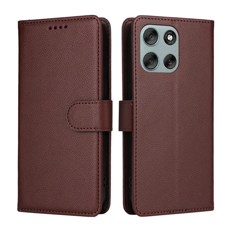 For Motorola Moto G56 5G / G66j 5G / G66y 5G Litchi Texture RFID Blocking 3-Card Wallet Leather Phone Case