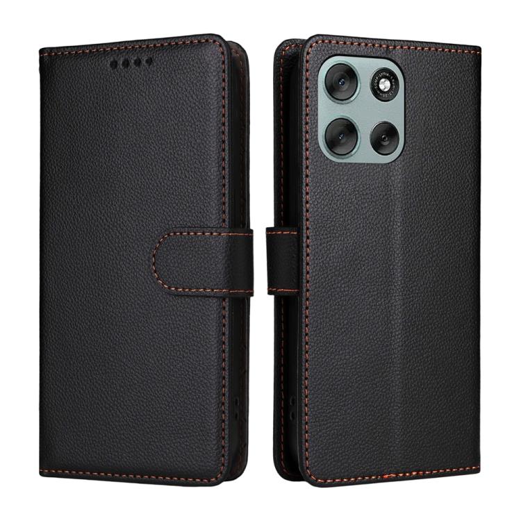 For Motorola Moto G56 5G / G66j 5G / G66y 5G Litchi Texture RFID Blocking 3-Card Wallet Leather Phone Case