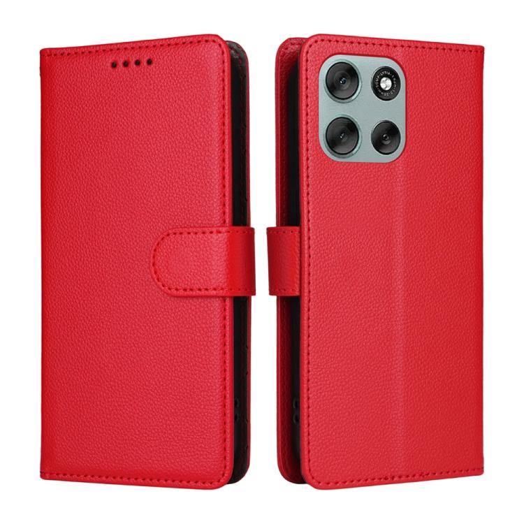 For Motorola Moto G56 5G / G66j 5G / G66y 5G Litchi Texture RFID Blocking 3-Card Wallet Leather Phone Case