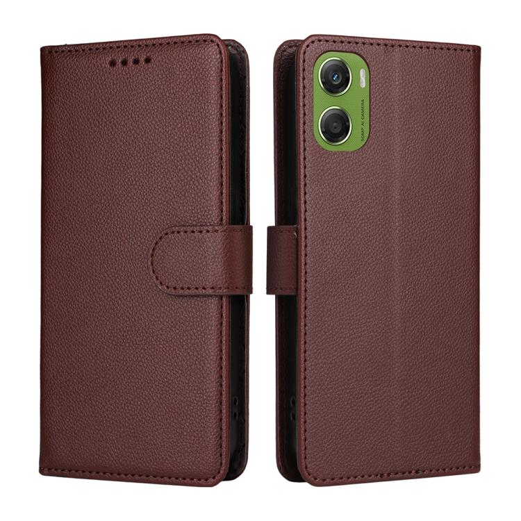 For Motorola Moto G06 4G Litchi Texture RFID Blocking 3-Card Wallet Leather Phone Case