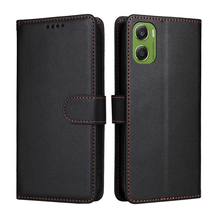 For Motorola Moto G06 4G Litchi Texture RFID Blocking 3-Card Wallet Leather Phone Case