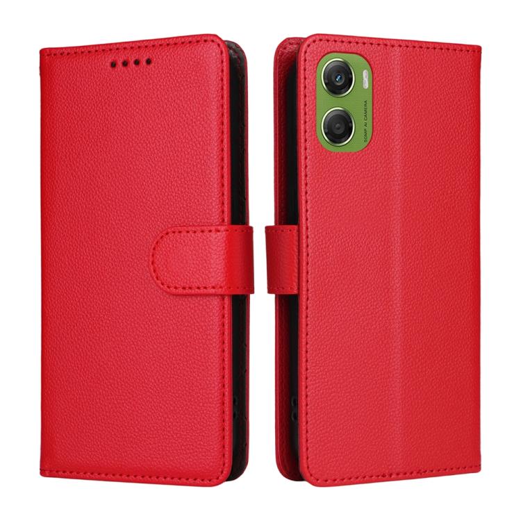 For Motorola Moto G06 4G Litchi Texture RFID Blocking 3-Card Wallet Leather Phone Case