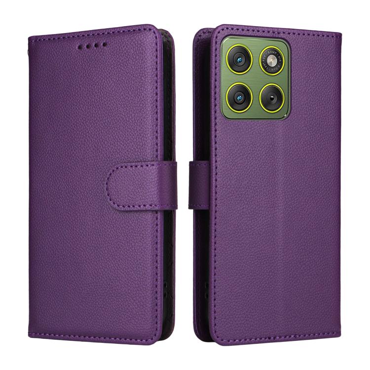 For Motorola Edge 70 5G / Moto X70 Air 5G Litchi Texture RFID Blocking 3-Card Wallet Leather Phone Case