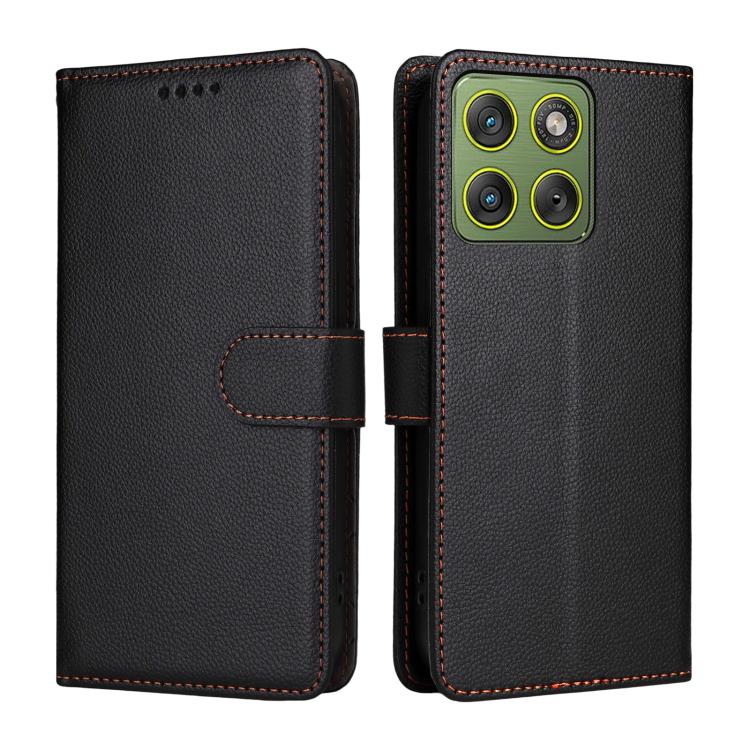 For Motorola Edge 70 5G / Moto X70 Air 5G Litchi Texture RFID Blocking 3-Card Wallet Leather Phone Case