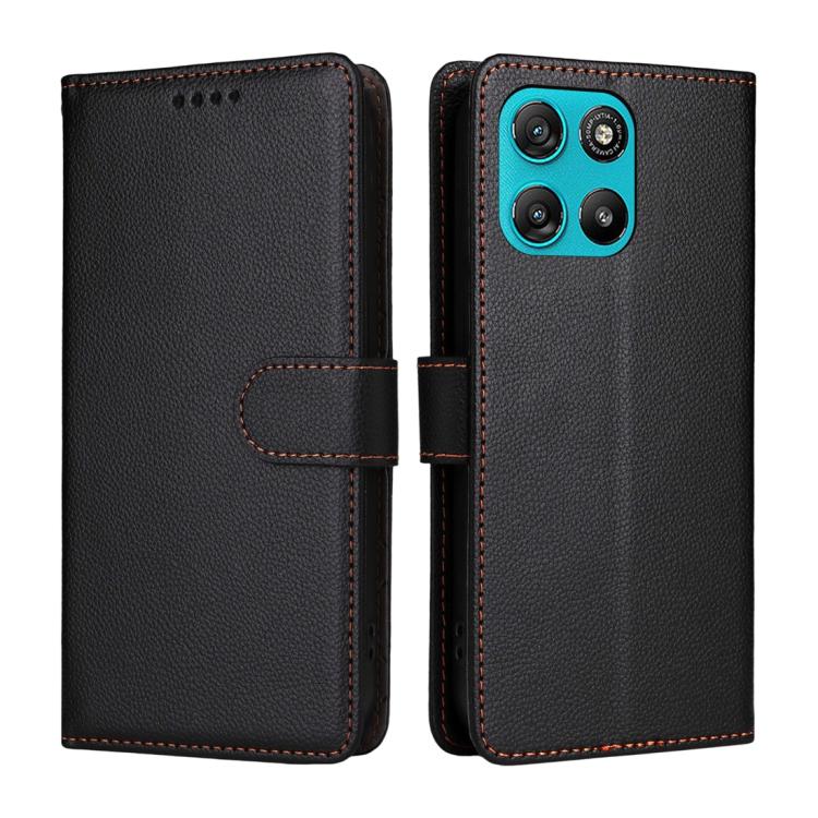 For Motorola Moto G67 Power 5G / G57 Power 5G Litchi Texture RFID Blocking 3-Card Wallet Leather Phone Case