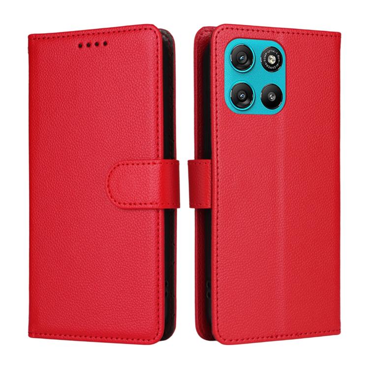 For Motorola Moto G67 Power 5G / G57 Power 5G Litchi Texture RFID Blocking 3-Card Wallet Leather Phone Case
