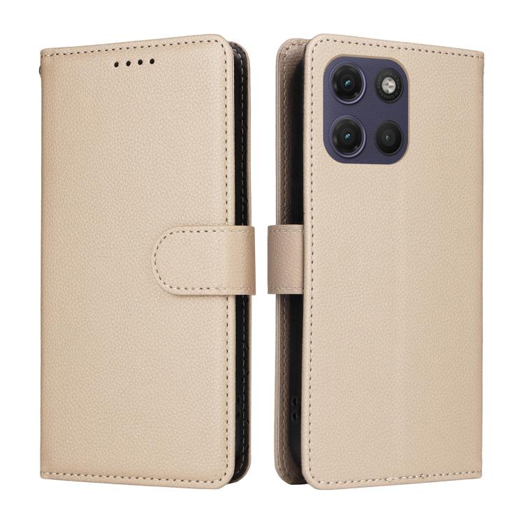 For Motorola Moto G17 4G / G17 Power 4G Litchi Texture RFID Blocking 3-Card Wallet Leather Phone Case