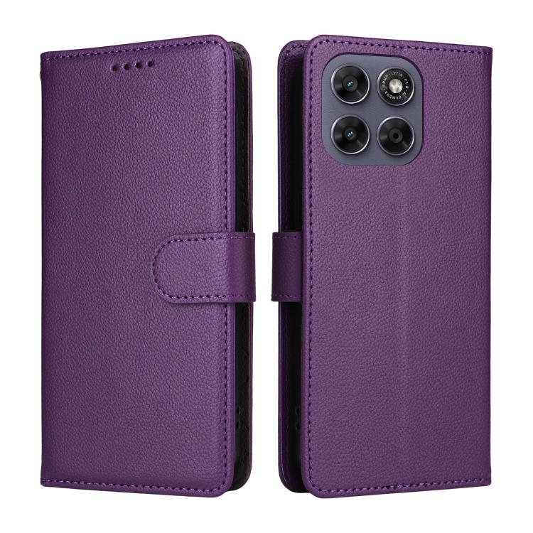 For Motorola Moto G67 5G / Moto G77 5G Litchi Texture RFID Blocking 3-Card Wallet Leather Phone Case