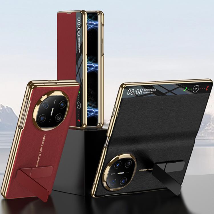 For Huawei Mate X6 GKK Magnetic Full Cover Flip Phone Case with Slotted Rotating Bracket