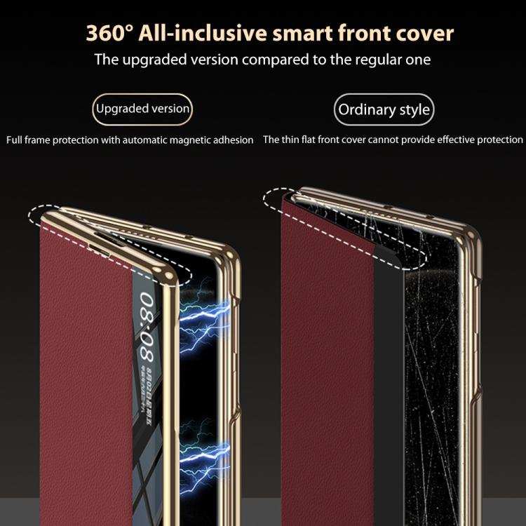 For Huawei Mate X6 GKK Magnetic Full Cover Flip Phone Case with Slotted Rotating Bracket