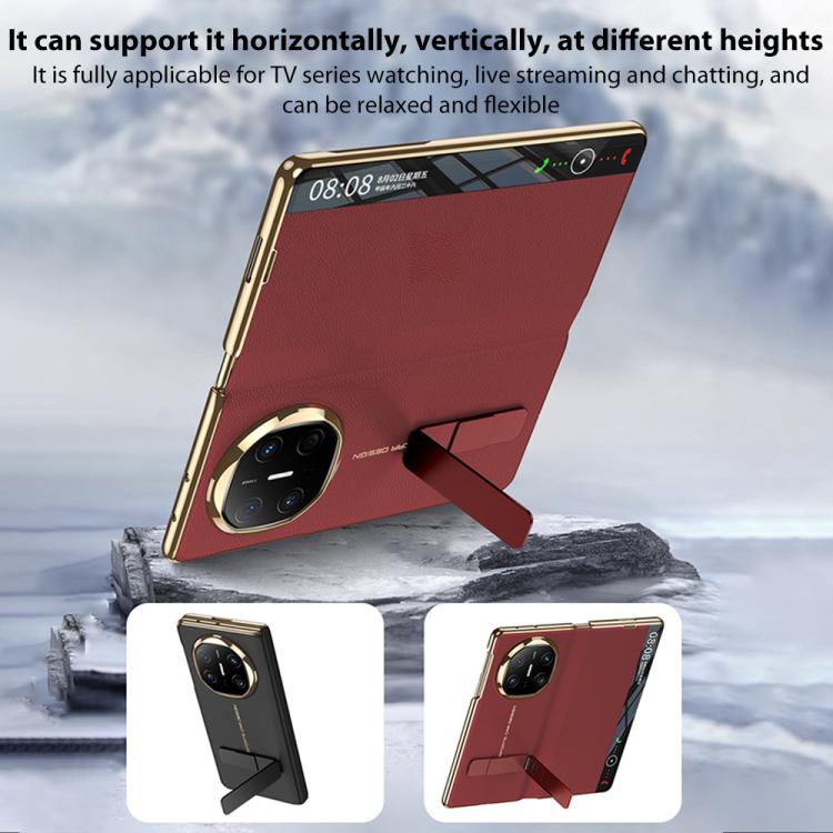 For Huawei Mate X6 GKK Magnetic Full Cover Flip Phone Case with Slotted Rotating Bracket