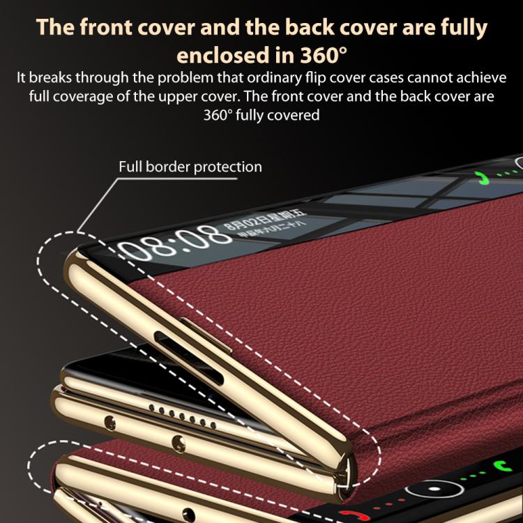 For Huawei Mate X6 GKK Magnetic Full Cover Flip Phone Case with Slotted Rotating Bracket