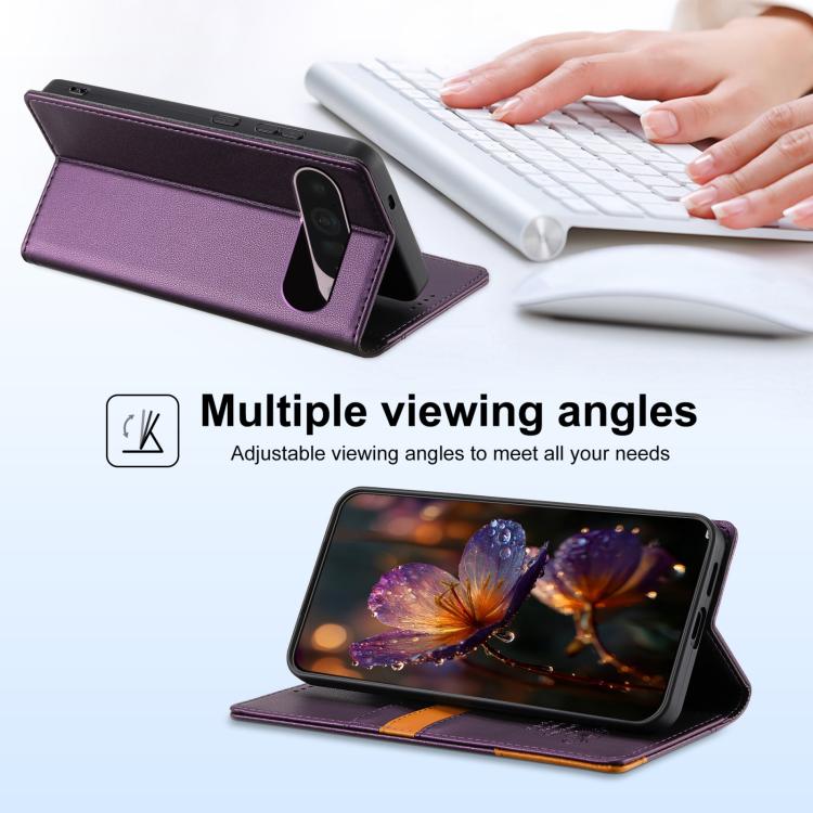 For Google Pixel 9 / 9 Pro / 10 / 10 Pro N.BEKUS P3 RFID Stitching Magnetic Flip Leather Phone Case