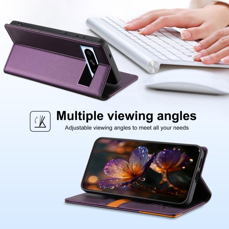 For Google Pixel 9a N.BEKUS P3 RFID Stitching Magnetic Flip Leather Phone Case