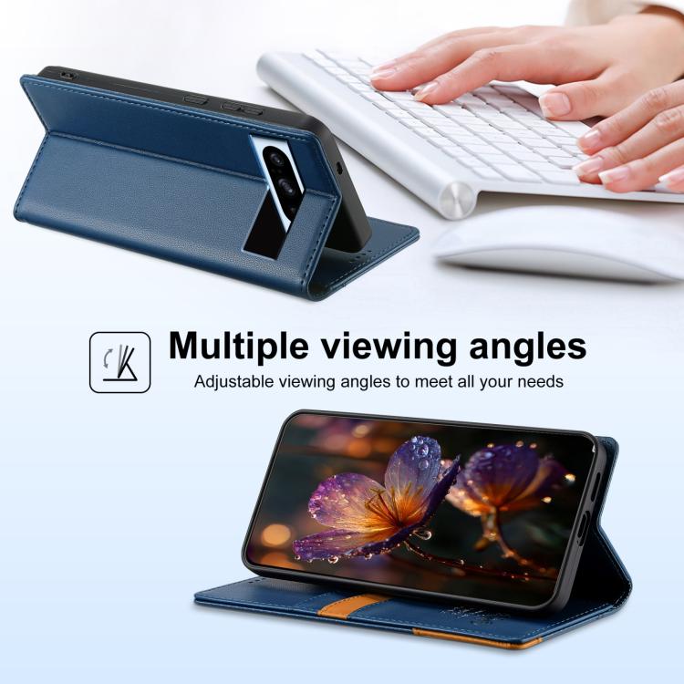 For Google Pixel 8 Pro N.BEKUS P3 RFID Stitching Magnetic Flip Leather Phone Case
