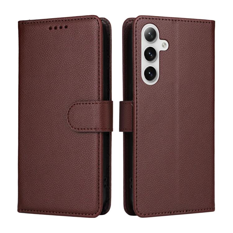 For Samsung Galaxy S25 / S24 5G Litchi Texture RFID Blocking 3-Card Wallet Leather Phone Case
