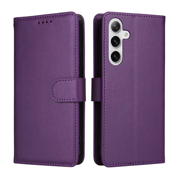 For Samsung Galaxy S25 / S24 5G Litchi Texture RFID Blocking 3-Card Wallet Leather Phone Case