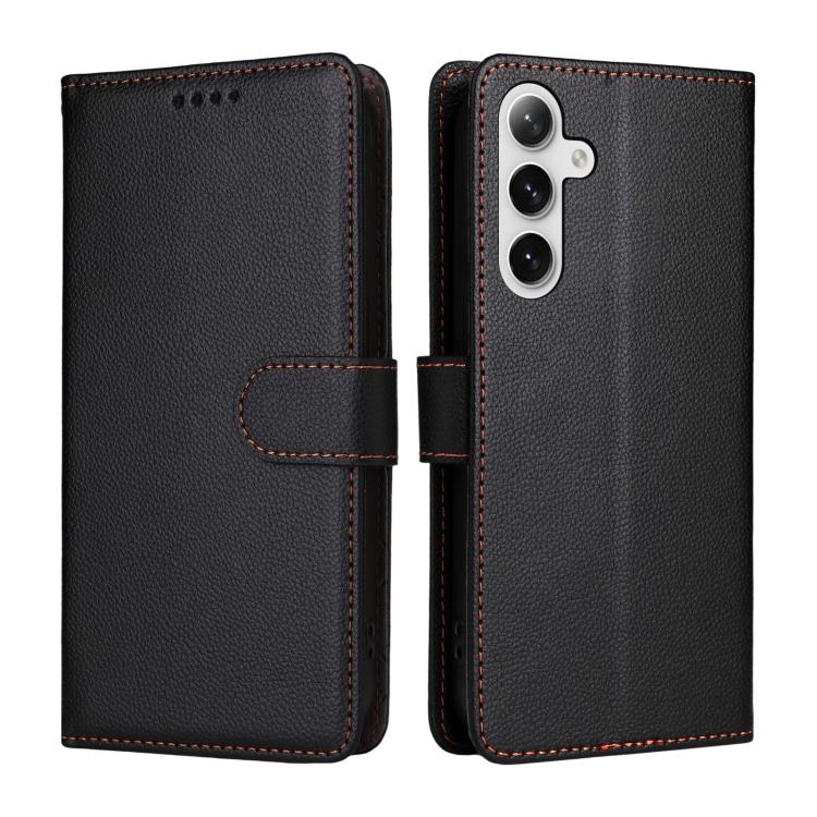 For Samsung Galaxy S25 / S24 5G Litchi Texture RFID Blocking 3-Card Wallet Leather Phone Case