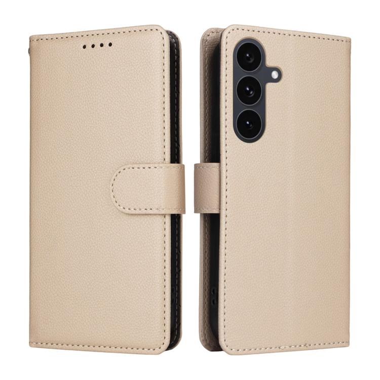 For Samsung Galaxy S25 FE 5G Litchi Texture RFID Blocking 3-Card Wallet Leather Phone Case
