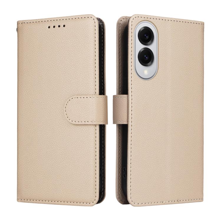 For Samsung Galaxy S25 Edge 5G Litchi Texture RFID Blocking 3-Card Wallet Leather Phone Case