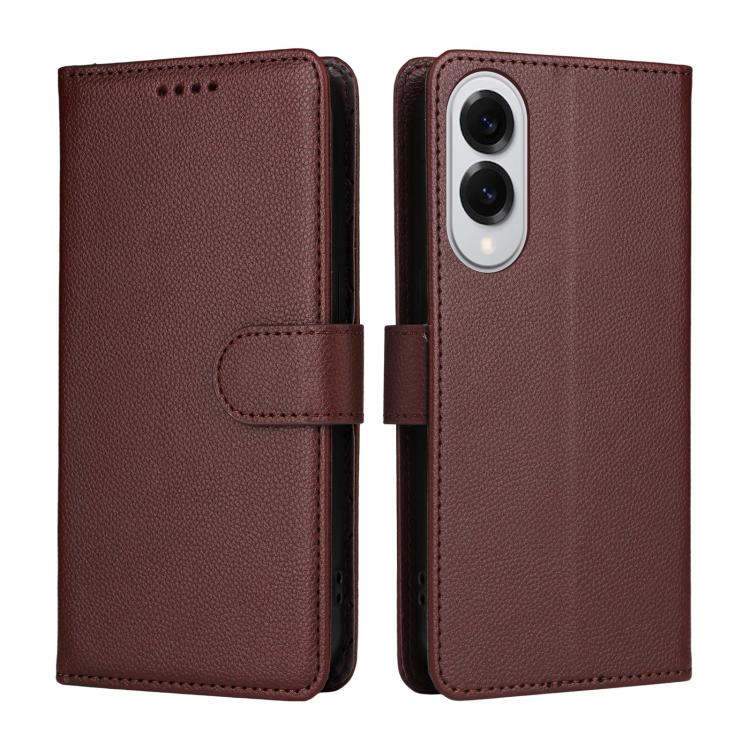 For Samsung Galaxy S25 Edge 5G Litchi Texture RFID Blocking 3-Card Wallet Leather Phone Case
