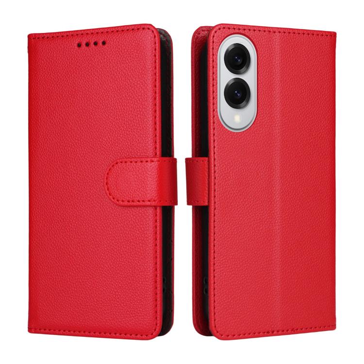 For Samsung Galaxy S25 Edge 5G Litchi Texture RFID Blocking 3-Card Wallet Leather Phone Case