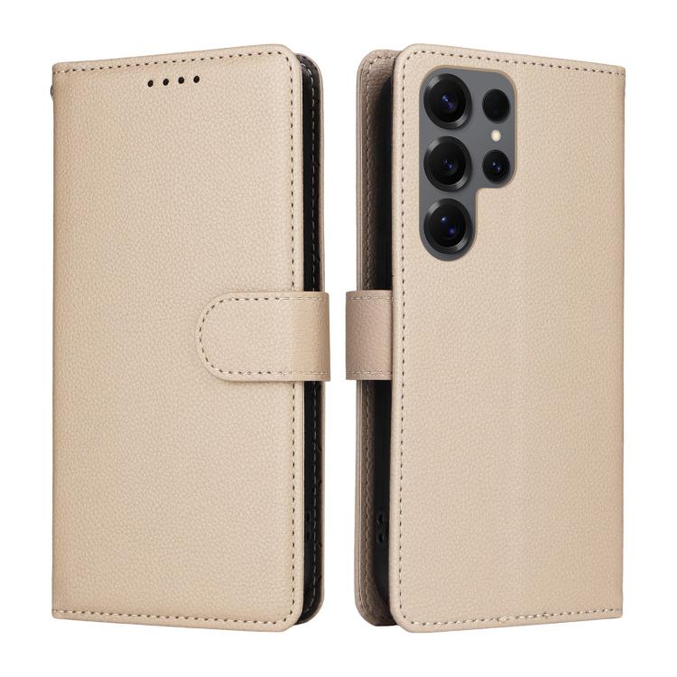 For Samsung Galaxy S25 Ultra 5G Litchi Texture RFID Blocking 3-Card Wallet Leather Phone Case