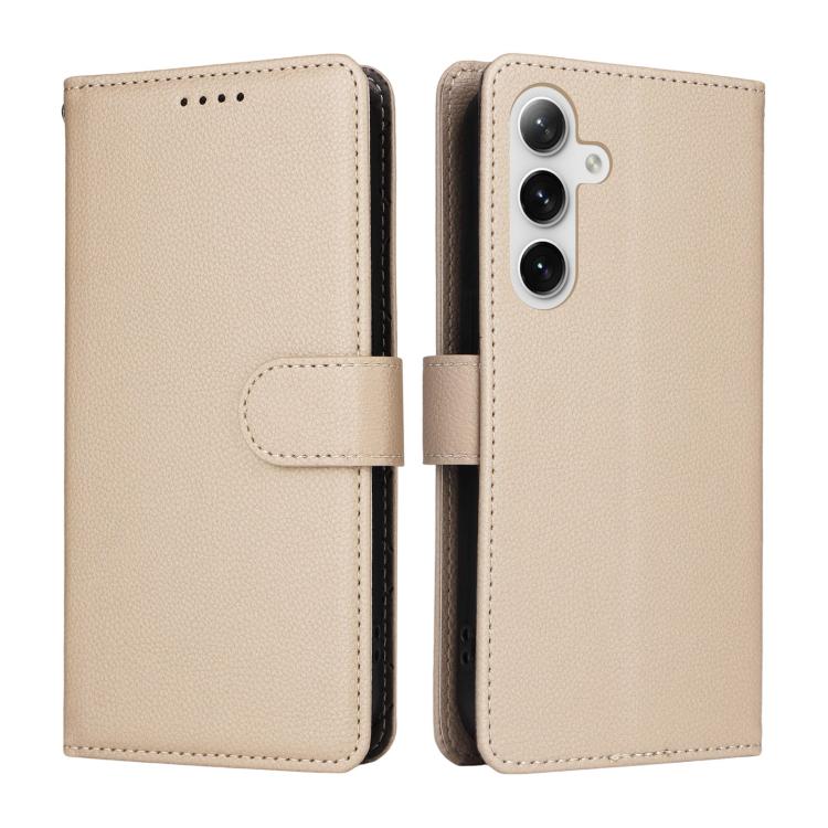 For Samsung Galaxy S24 FE 5G Litchi Texture RFID Blocking 3-Card Wallet Leather Phone Case