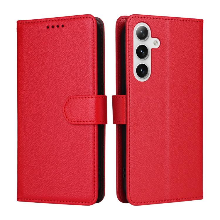 For Samsung Galaxy S24 FE 5G Litchi Texture RFID Blocking 3-Card Wallet Leather Phone Case