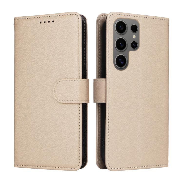For Samsung Galaxy S24 Ultra 5G Litchi Texture RFID Blocking 3-Card Wallet Leather Phone Case