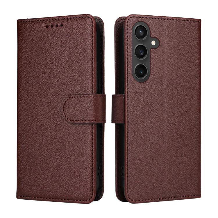 For Samsung Galaxy S23 FE 5G Litchi Texture RFID Blocking 3-Card Wallet Leather Phone Case