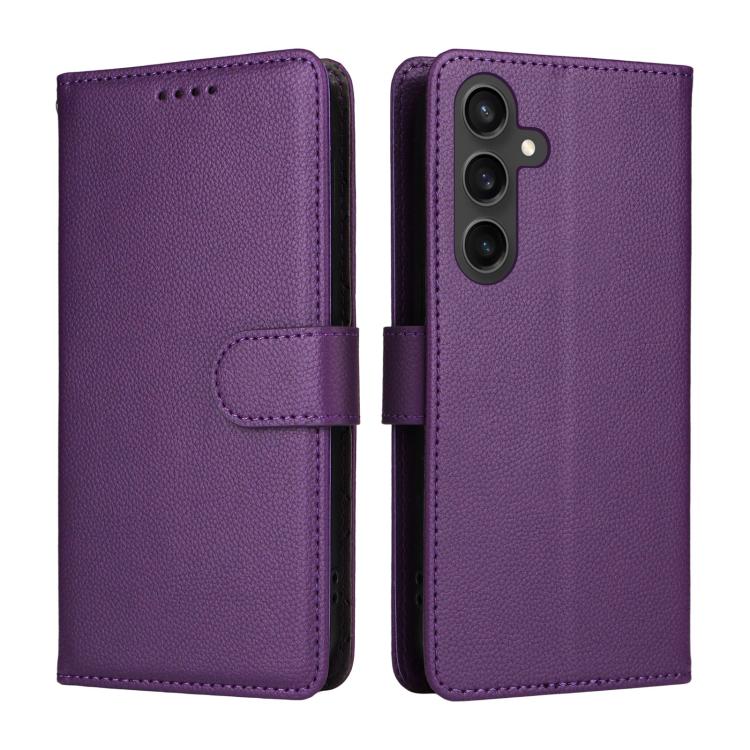 For Samsung Galaxy S23 FE 5G Litchi Texture RFID Blocking 3-Card Wallet Leather Phone Case