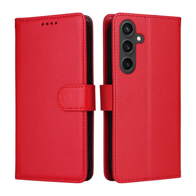 For Samsung Galaxy S23 FE 5G Litchi Texture RFID Blocking 3-Card Wallet Leather Phone Case
