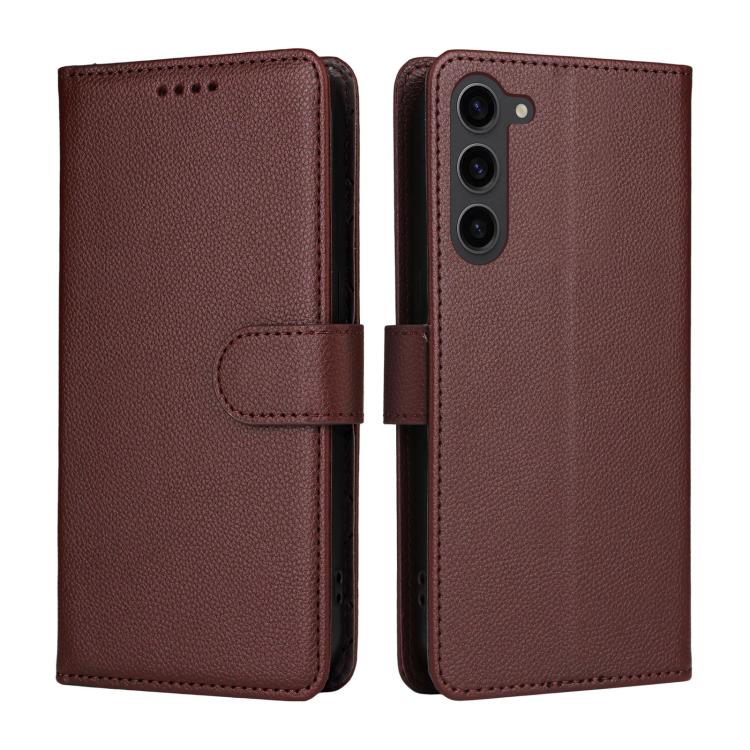 For Samsung Galaxy S23+ 5G Litchi Texture RFID Blocking 3-Card Wallet Leather Phone Case