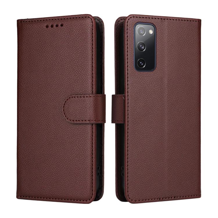 For Samsung Galaxy S20 FE Litchi Texture RFID Blocking 3-Card Wallet Leather Phone Case