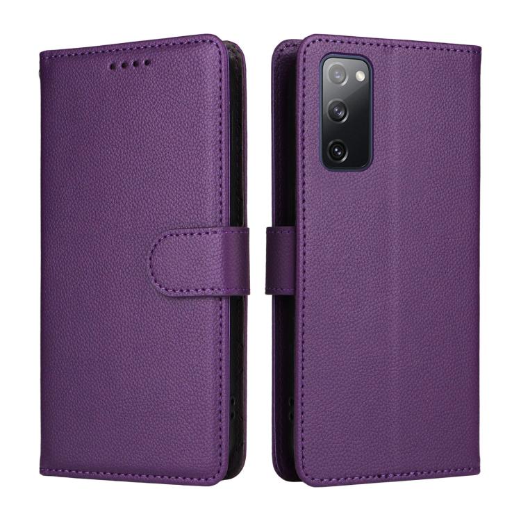For Samsung Galaxy S20 FE Litchi Texture RFID Blocking 3-Card Wallet Leather Phone Case