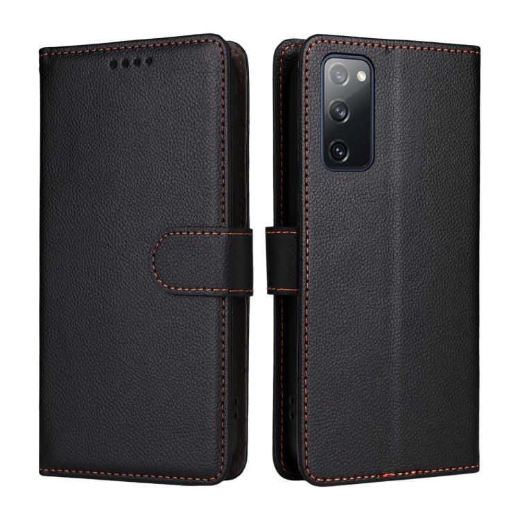 For Samsung Galaxy S20 FE Litchi Texture RFID Blocking 3-Card Wallet Leather Phone Case