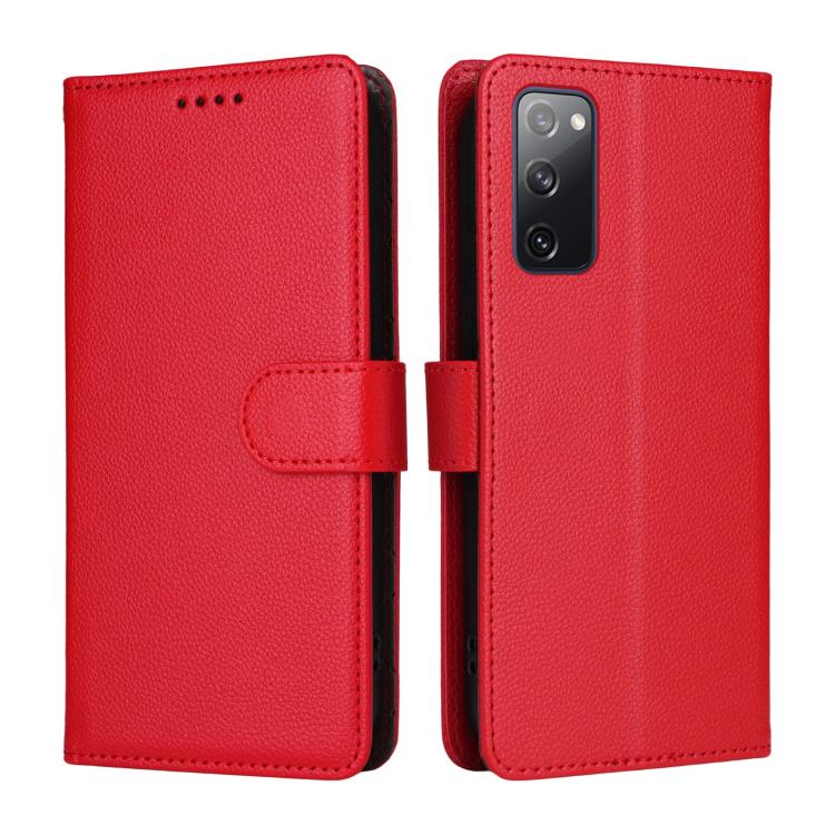 For Samsung Galaxy S20 FE Litchi Texture RFID Blocking 3-Card Wallet Leather Phone Case