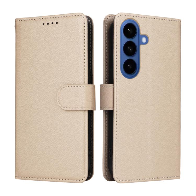 For Samsung Galaxy S26+ 5G Litchi Texture RFID Blocking 3-Card Wallet Leather Phone Case