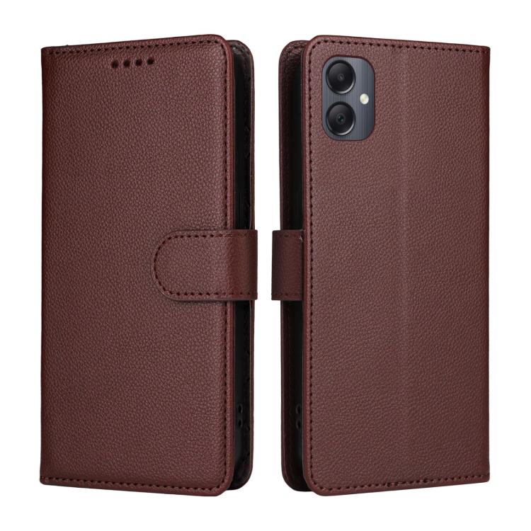 For Samsung Galaxy A05 Litchi Texture RFID Blocking 3-Card Wallet Leather Phone Case