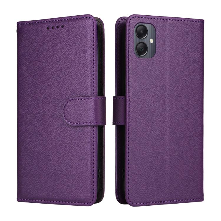 For Samsung Galaxy A05 Litchi Texture RFID Blocking 3-Card Wallet Leather Phone Case