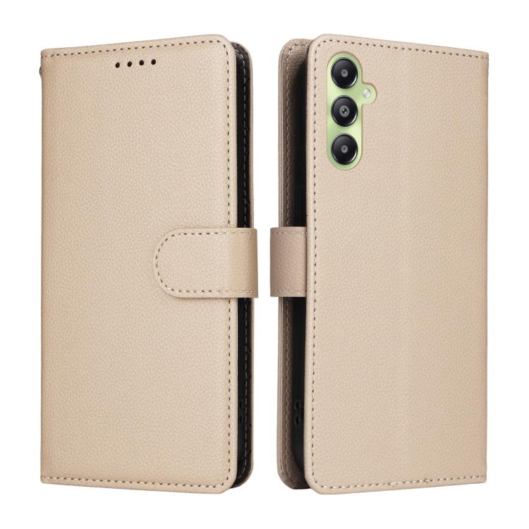 For Samsung Galaxy A05s Litchi Texture RFID Blocking 3-Card Wallet Leather Phone Case