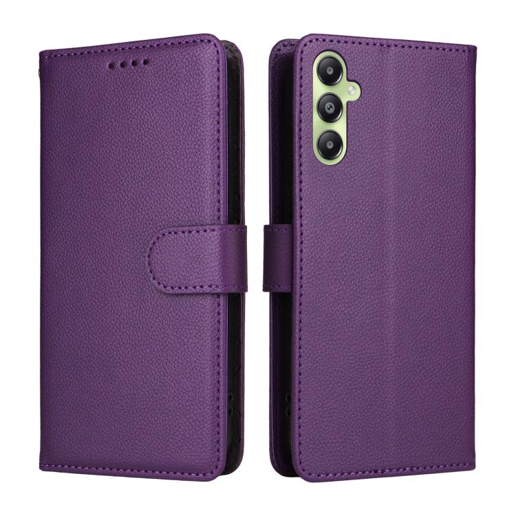 For Samsung Galaxy A05s Litchi Texture RFID Blocking 3-Card Wallet Leather Phone Case